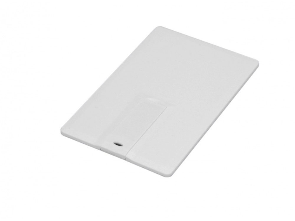 Флешка в виде пластиковой карты c удобным откидным механизмом, 8 Гб, белый, 8Gb