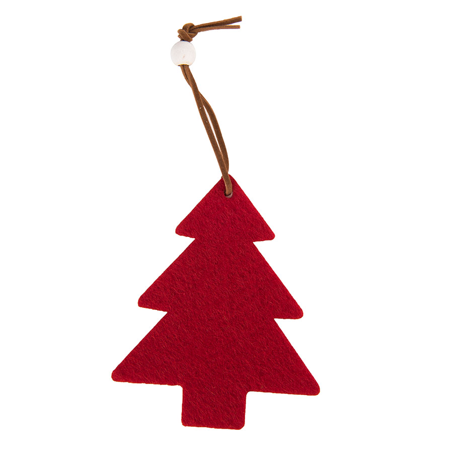 Украшение на елку Елочка; 9х9х0,3см; фетр; шелкография