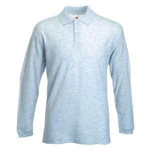 Поло Long Sleeve Polo, пепельный_XL, 90% х/б, 10% п/э, 180 г/м2