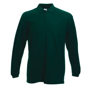 Поло Long Sleeve Polo, темно-зеленый_XL, 100% х/б, 180 г/м2