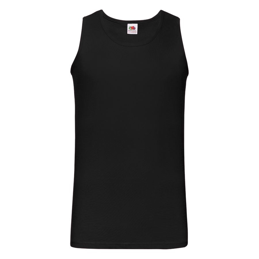 Майка мужская Athletic Vest, черный_S, 100% х/б, 160 г/м2