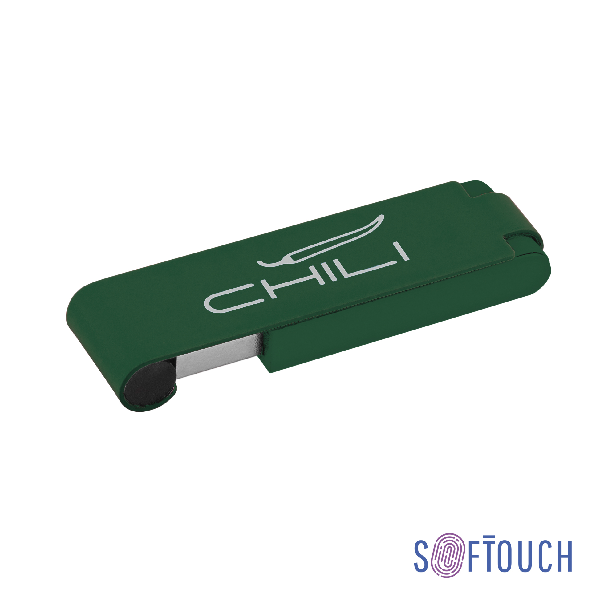 Флеш-карта Case 8GB, покрытие soft touch, темно-зеленый