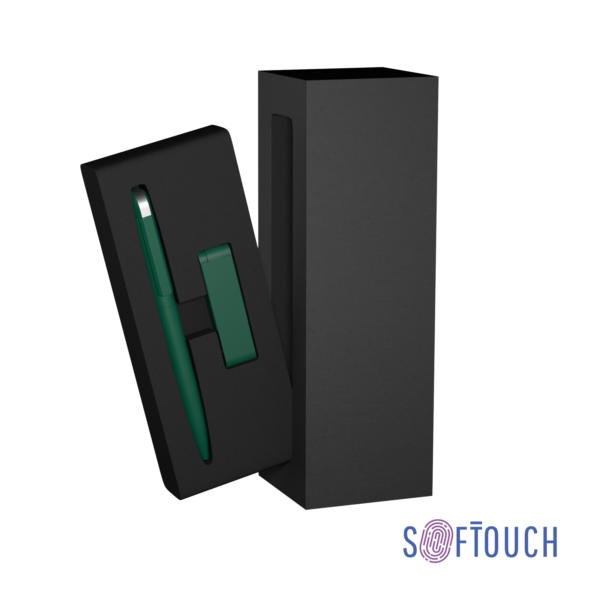 Набор ручка + флеш-карта 8 Гб в футляре, покрытие soft touch, темно-зеленый